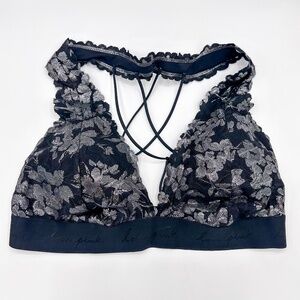 VS Pink Black & Silver Lace Bralette